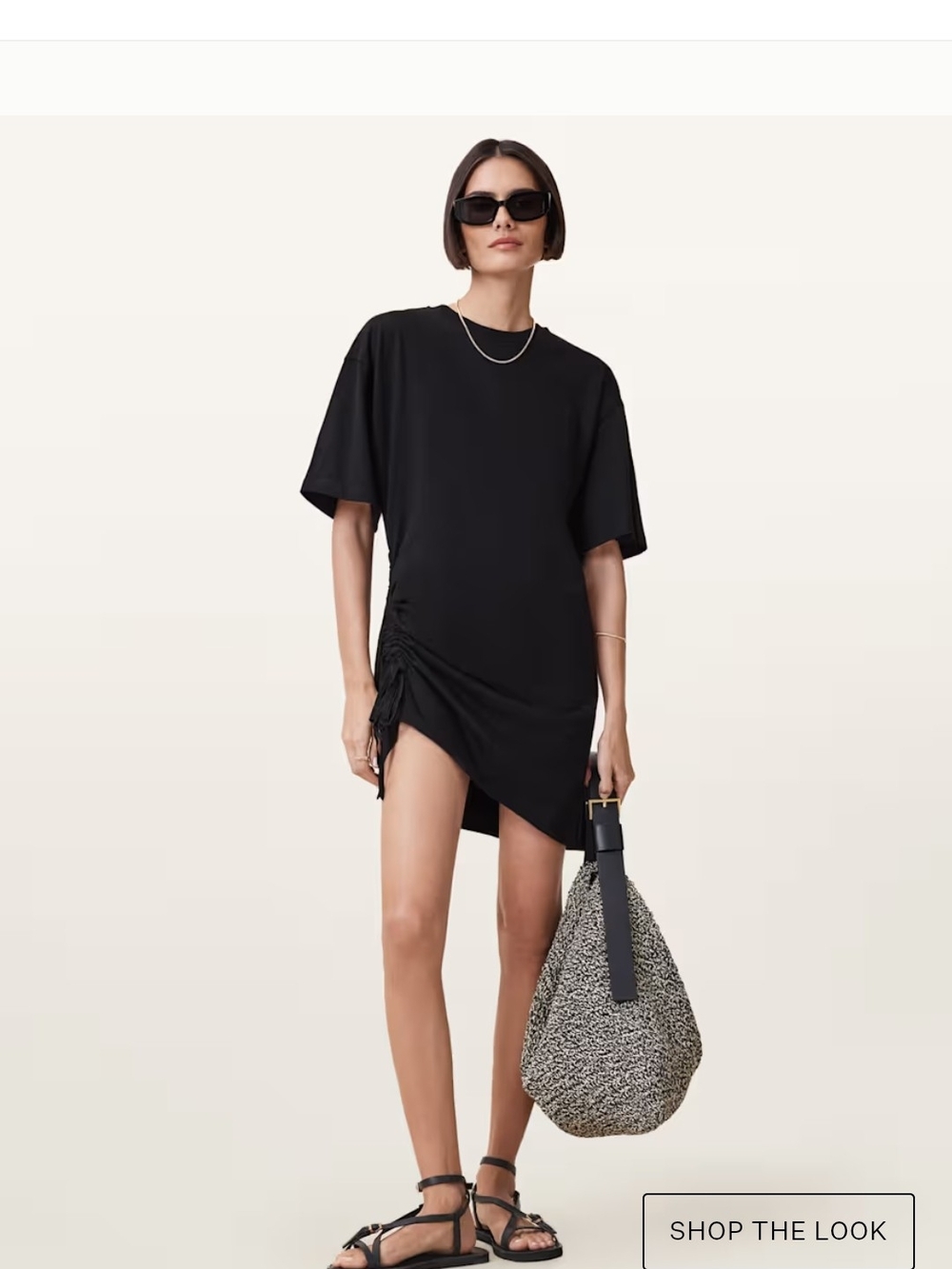 ALL SAINTS Naenia Drawcord Mini T-Shirt Dress